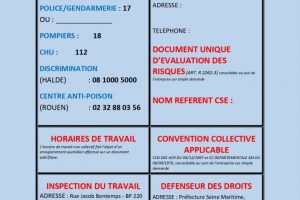 CODE DU TRAVAIL - NUMERO OBLIGATOIRE